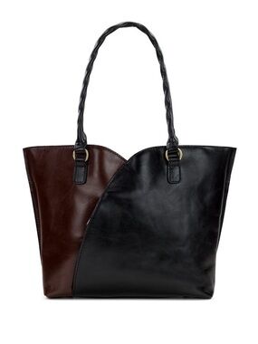 Patricia Nash Marion Tote, color block with black and British tan